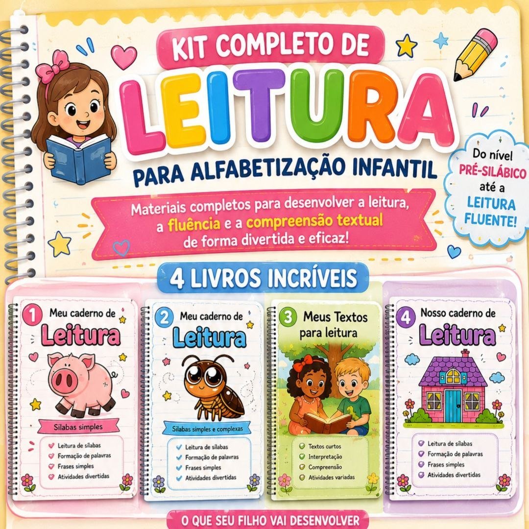 Kit Completo de Leitura para Alfabetização Infantil